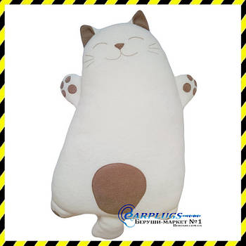 Дизайнерська дорожня подушка-іграшка Silenta Котик (коричневі вставки).