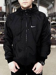 Вітрівка чоловіча Nike windrunner black куртка чоловіча спортивна весняна осіння демісезонна чорна