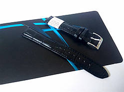 Шкіряний ремінець для наручних годинників — чорний — "Nagata" 18 мм Spain