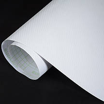 Карбонова плівка 3D рулон 10х20 см БІЛА, фото 3