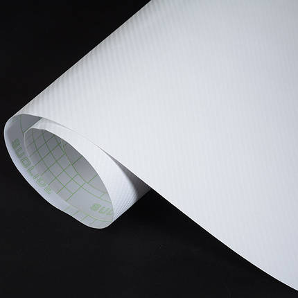 Карбонова плівка 3D рулон 60х150 см БІЛА з мікроканалами, фото 2
