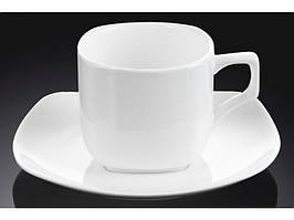 Чашка для кави з блюдцем 90мл. біла порцелянова Wilmax wl-993041