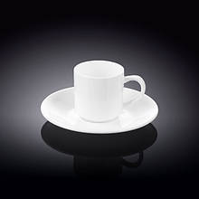 Чашка для кави з блюдцем 90мл. біла порцелянова Wilmax wl-993007