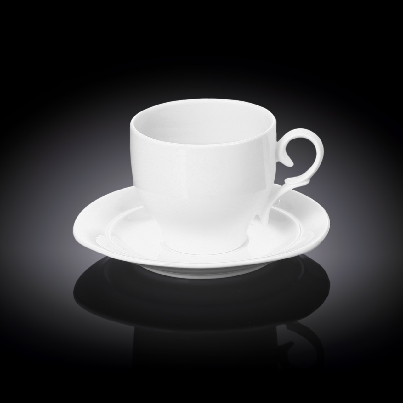 Чашка для чая с блюдцем 220 мл. белая фарфоровая Wilmax wl-993009 - фото 1 - id-p528001892
