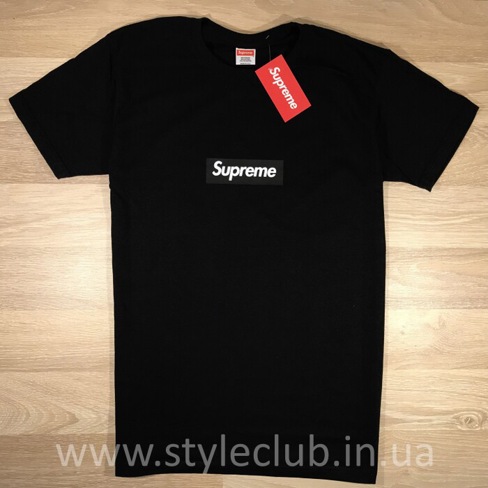 Футболка Supreme чорна | бірка оригінальна XS