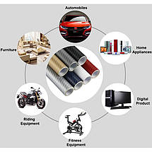 Карбонова плівка 3D рулон 50х150 см ЧОРНА з мікроканалами, фото 4