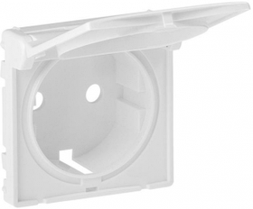 Лицьова панель для розетки 2К+З з кришкою Valena Life Legrand, колір білий