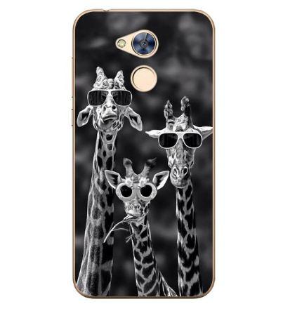 Чохол силіконовий бампер для Huawei honor 6A з картинкою три жирафа