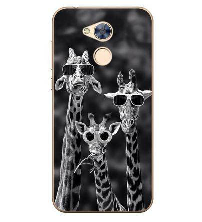 Чохол силіконовий бампер для Huawei honor 6A з картинкою три жирафа, фото 1
