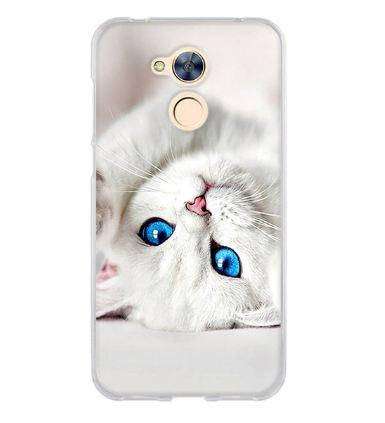 Панель силіконова накладка для Huawei honor 6A з малюнком білий котик, фото 1