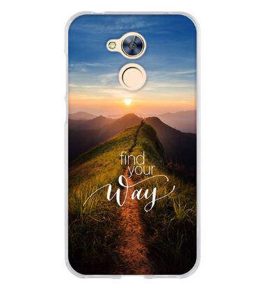 Бампер силіконовий для Huawei honor 6A з друкованим малюнком дорога в гори, фото 1