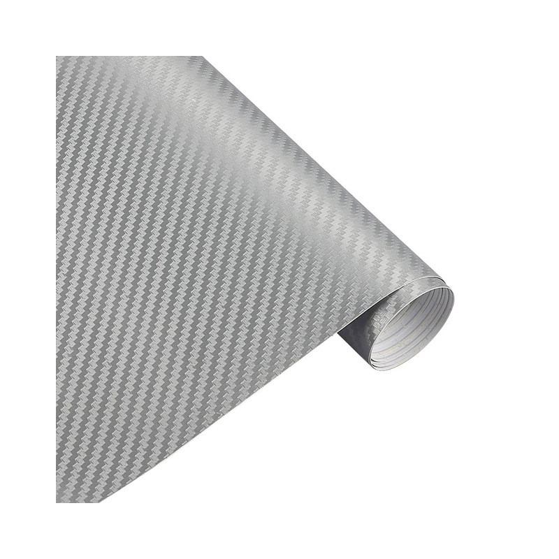 Карбонова плівка 3D рулон 20х150 см СРІБНА