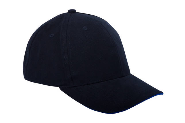 Кепка-сендвіч чорна з синьою смужкою Headwear proffesional - 4210 BL_RO, фото 1