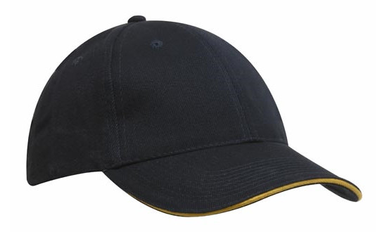 Кепка-сендвіч темно-синя з жовтою смужкою Headwear proffesional - 4210 NA_GO
