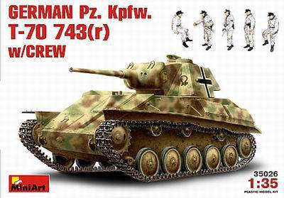 НЕМЕЦКИЙ T-70M РАННЯЯ СЕРИЯ С ЭКИПАЖЕМ. 1/35 MINIART 35026, фото 1