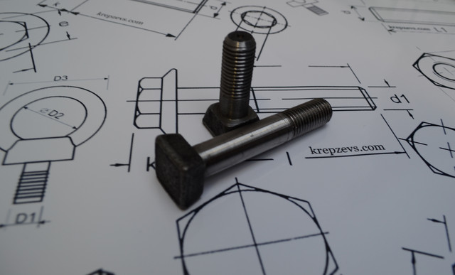Купить болт с квадратной головкой по чертежу