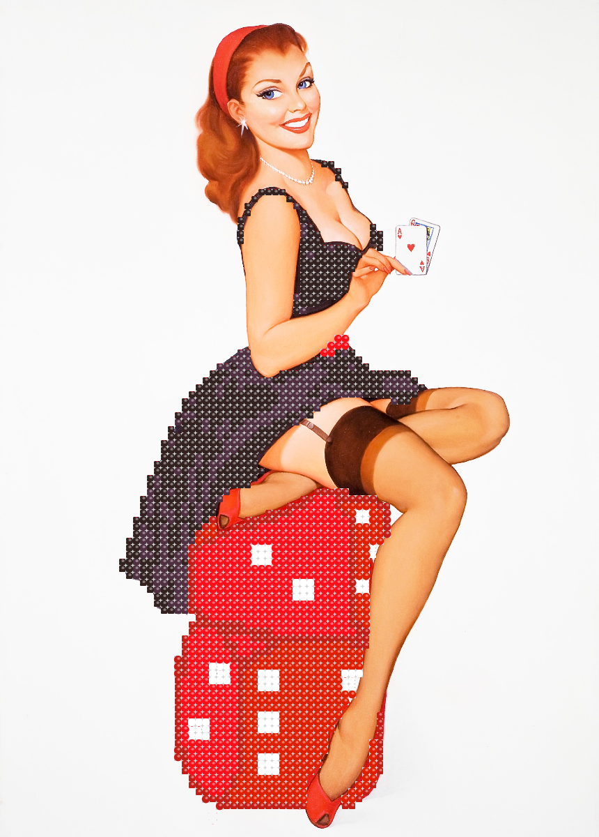 Схема для вишивки бісером Азартна дівчисько, фото 1