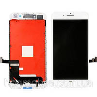 Дисплей для iPhone 8 Plus, модуль у зборі (екран і сенсор), з рамкою, білий, переклеєне скло, LG