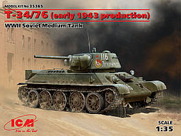 T-34/76 (виробництво початку 1943 р.), Советський середній танк ІІ МВ. 1/35 ICM 35365