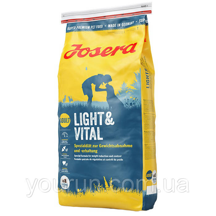 Josera (Йозера) Light and Vital - Корм для малоактивних собак та схильних до повноти (м'ясо птиці) 15 кг