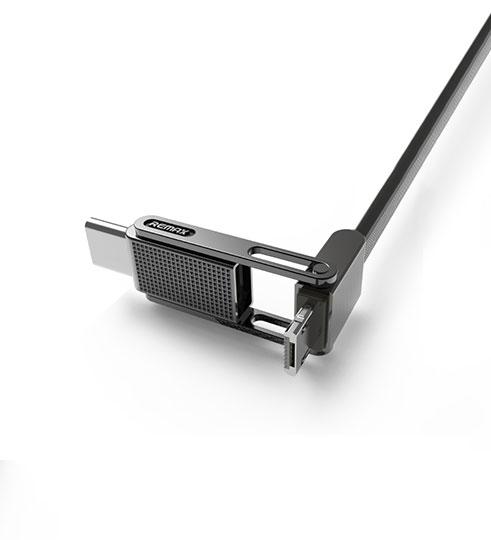 USB сombo кабель 3-in-1 Remax Gplex RC-070th Lightning/microUSB/Type-C, 1m tarnish