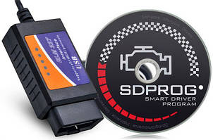 Автомобільний діагностичний сканер OBDII Vgate ELM 327 USB + SDPROG