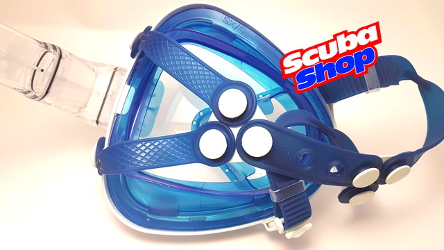 Повна маска Full Face для снорклінга, розмір XS-S (колір біло-синя) Повна маска Full Face для снорклінга, розмір XS-S (колір біло-синя)