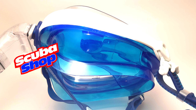 Повна маска Full Face для снорклінга, розмір XS-S (колір біло-синя) Повна маска Full Face для снорклінга, розмір XS-S (колір біло-синя)