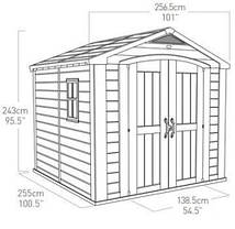Садовий пластиковий будиночок KETER FACTOR 8x8, фото 3