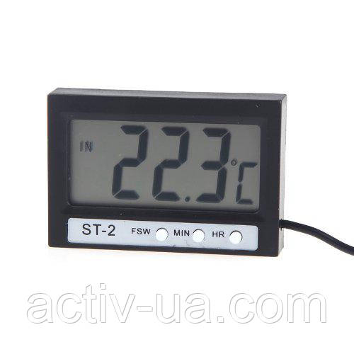 Термометр цифровий Elitech ST-2 (-50°C .... +70°C ) з двома датчиками температури та годинником, фото 1