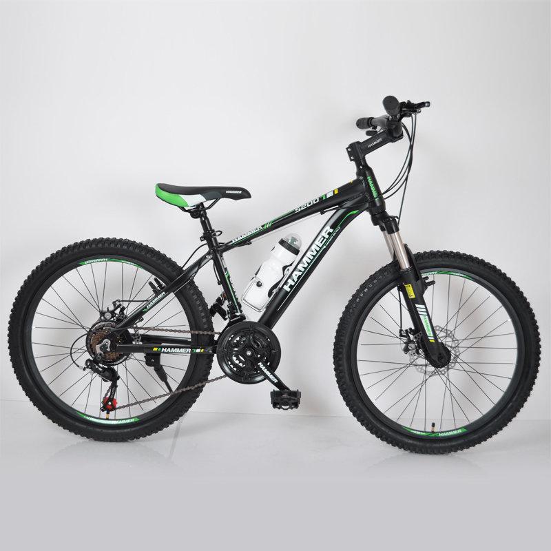 Гірський велосипед 24" HAMMER Чорно-Зелений (black-green)