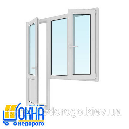 Металопластиковий балконний блок /вікно 1150х1350, двері 700х2050/, фото 2
