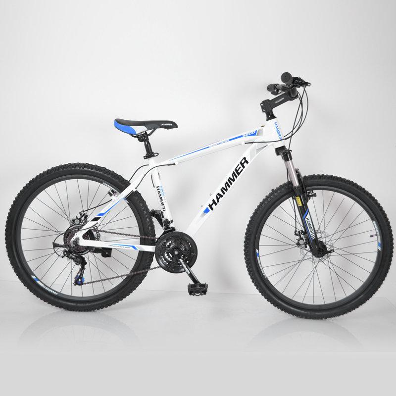 Велосипед гірський 26" HAMMER Біло-синій (white-blue). Легка алюмінієва рама.
