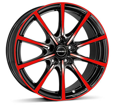 Диски Borbet BL4 колір Black Red Glossy