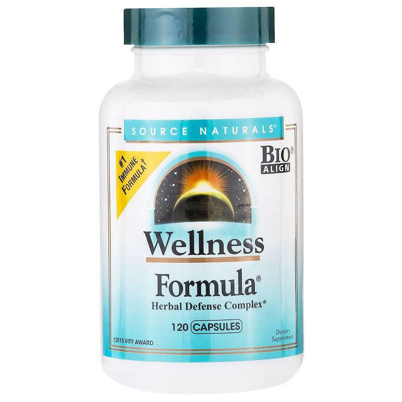Source Naturals, Wellness Formula, "Формула Здоров'я" імуностимулятор, 120 таблеток. США.