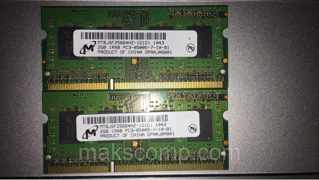 Пам'ять Micron 2Gb So-DIMM PC3-8500S DDR3(MT8JSF25664HZ)