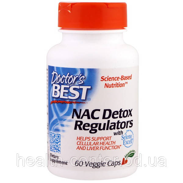 NAC Детокс (АЦЦ) 600 мг 60 капс від тромбозу лікування органів дихання детоксикація Doctor's s Best USA