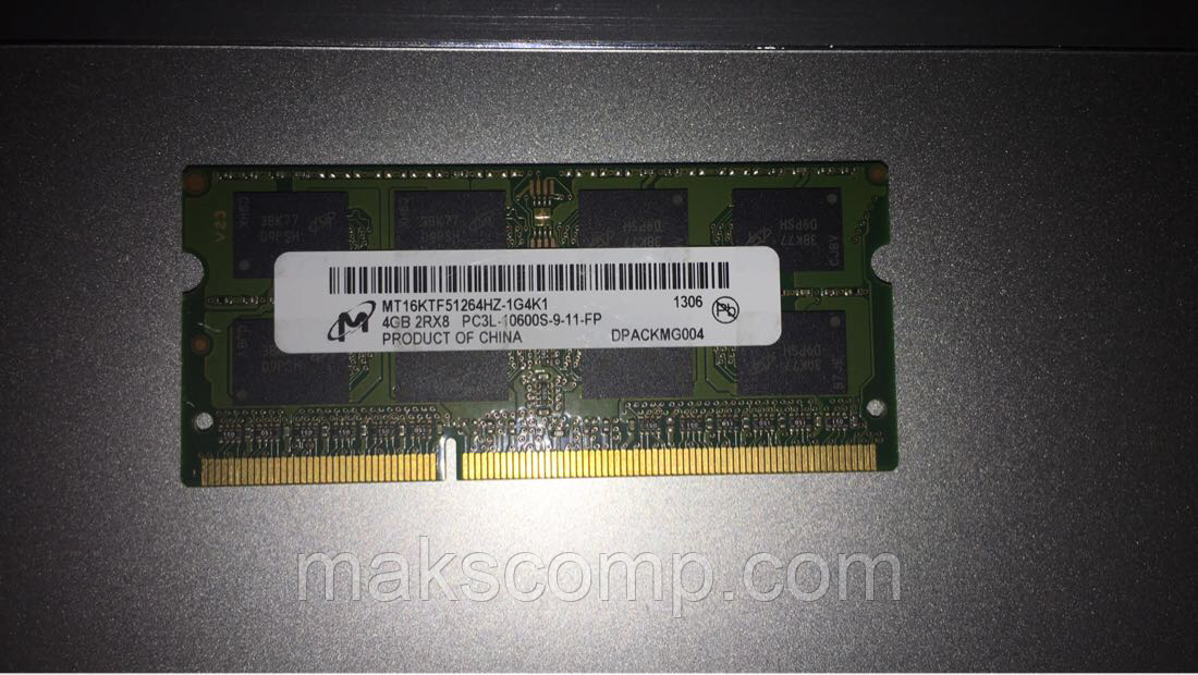 Пам'ять Micron 4G So-DIMM PC3L-10600S DDR3-1600 1.35 v (MT8KTF51264HZ-1G4K1)