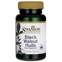 Антипаразитний засіб — Шкірка чорного горіха, SWANSON BLACK WALNUT HULLS 500MG 60 CAPS
