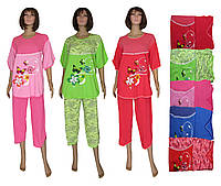 Пижама женская летняя с бриджами 03211 Регина большого размера, р.р.54-62