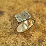 Широке срібний перстень Гайка Рустик, стильні брутальні прикраси зі срібла для чоловіків і жінок, фото 2