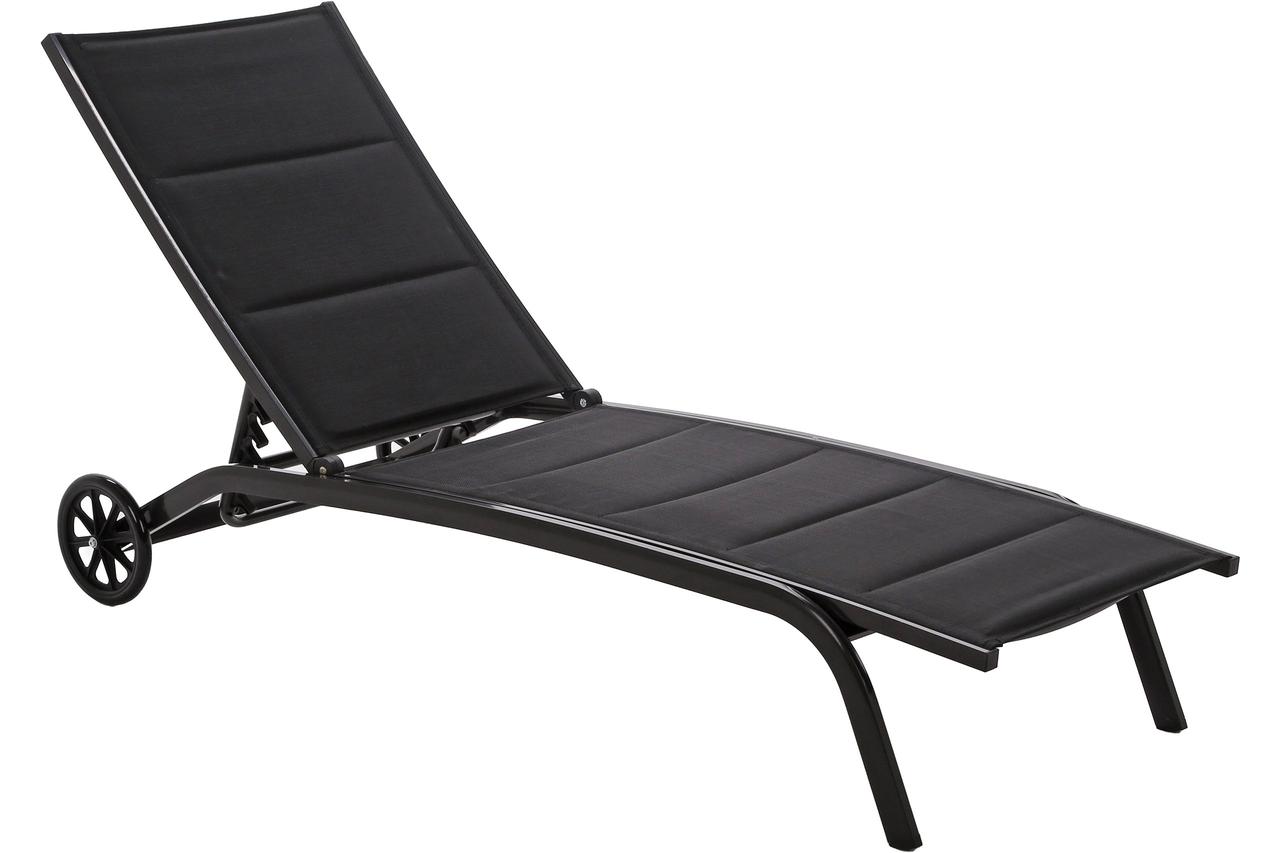 Лежак для саду алюмінієвий IBIZA BLACK / BLACK