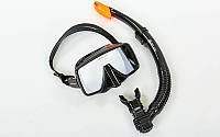Набор для плавания маска с трубкой Zelart 109-50-4: термостекло, силикон, пластик
