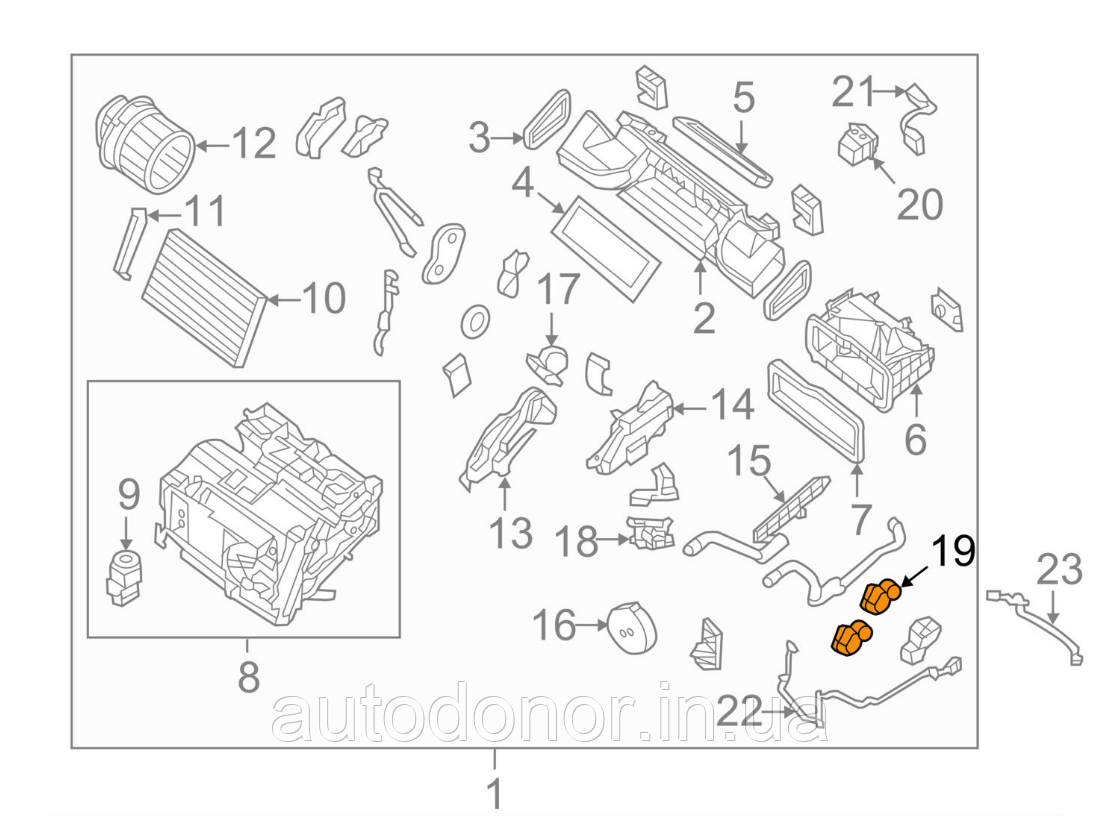 Актуатор моторчика печки (кондиционер) Nissan Leaf ZE0 / AZE0 (10-17) 27731-3NK0A - фото 1 - id-p686426171