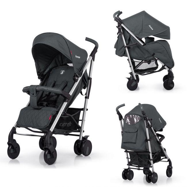 Коляска прогулянкова CARRELLO Arena CRL-8504 Storm Gray в льоні алюмінієва