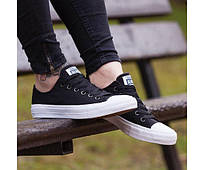 Кеди в стилі Converse (Конверс) All Star II Low Chuck Tailor Mono Чорні