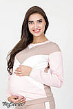 Ультрамодний костюм для вагітних і годування OLBENI ST-18.013, пудра-нюд, фото 3