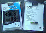 Термометр-гігрометр цифровий HTC-1 (з годинником і будильником), фото 4