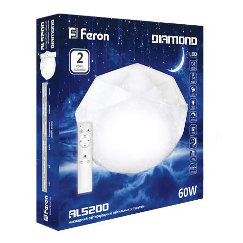 Накладний світильник світлодіодний люстра LED Feron AL5200 Starlight 60W 2700K-6500K з пультом