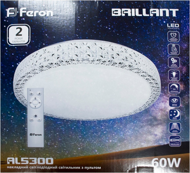 Накладний світильник світлодіодний люстра LED Feron AL5300 Starlight 60W 2700K-6500K з пультом